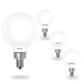Bulbrite 862887 Bulbrite 5 Watt LED G16 Light Bulbs, Warm Dimming 3000K (Soft White) - 1800K (Candlelight), 500 Lumens, (4 Pack)