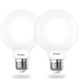 Bulbrite 862888 Bulbrite 9 Watt LED G25 Light Bulbs, Warm Dimming 3000K (Soft White) - 1800K (Candlelight), 800 Lumens, (2 Pack)