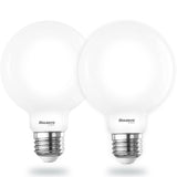 Bulbrite 862888 Bulbrite 9 Watt LED G25 Light Bulbs, Warm Dimming 3000K (Soft White) - 1800K (Candlelight), 800 Lumens, (2 Pack)
