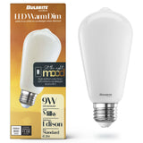 Bulbrite 862889 Bulbrite 9 Watt LED ST18 Light Bulbs, Warm Dimming 3000K (Soft White) - 1800K (Candlelight), 800 Lumens, (2 Pack)
