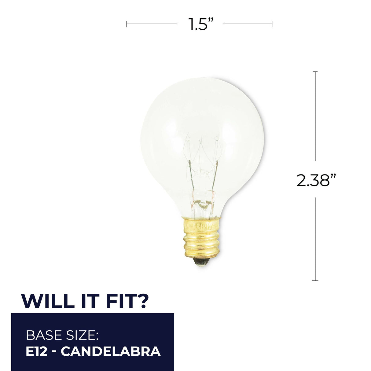 Bulbrite 861953 10W Incandescent G12 Light Bulb 2700K Dimmable E12 50 Lumens 130V 50PK