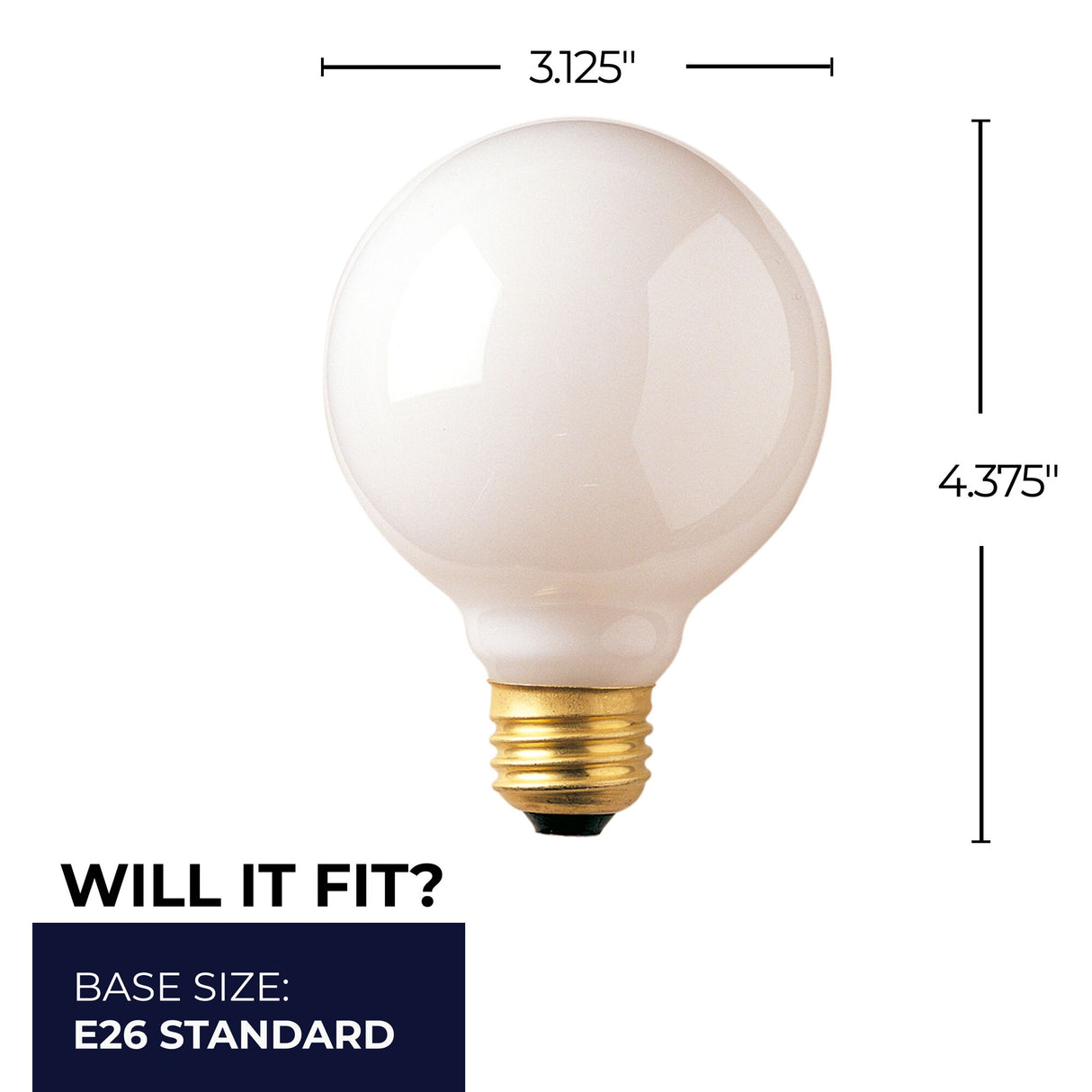 Bulbrite 861053 25W G25 GLOBE WHITE E26 130V-24PK