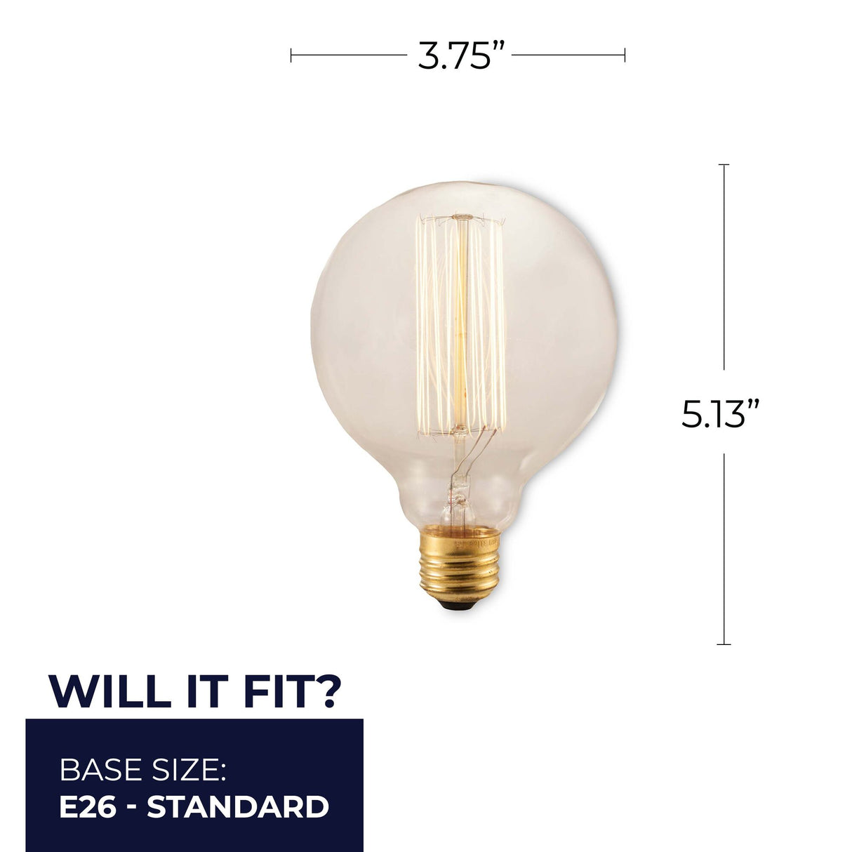 Bulbrite 861378 Bulbrite Nostalgic Collection Pack of (4) Dimmable 40 Watt G30 Incandescent Light Bulbs with Antique Glass Finish and Medium (E26) Screw Base, 2200K (Amber Light)