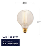 Bulbrite 861378 Bulbrite Nostalgic Collection Pack of (4) Dimmable 40 Watt G30 Incandescent Light Bulbs with Antique Glass Finish and Medium (E26) Screw Base, 2200K (Amber Light)