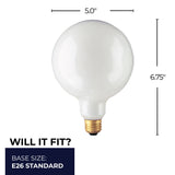 Bulbrite 861099 Bulbrite Pack of (12) Incandescent G40 Medium Screw Base (E26) Light Bulb, 100 Watt, White