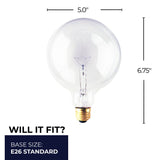 Bulbrite 861055 Bulbrite Incandescent G40 Medium Screw Base (E26) Light Bulb, 100 Watt, Clear 12-pack