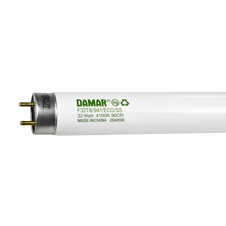 Damar 35485B F32T8/941/ECO/SS 32W T8 Fluorescent Tube 4100K Safe-Shield Coated G13 Bi-Pin Base