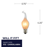Bulbrite 861968 6W Incandescent S6 Light Bulb 2700K Dimmable E12 120V 25PK