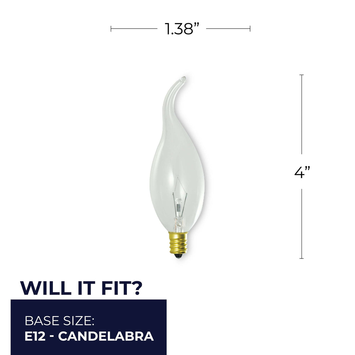 Bulbrite 861162 Bulbrite Incandescent CA11 Candelabra Screw Base (E12) Light Bulb, 25 Watt, Clear, Pack of 14