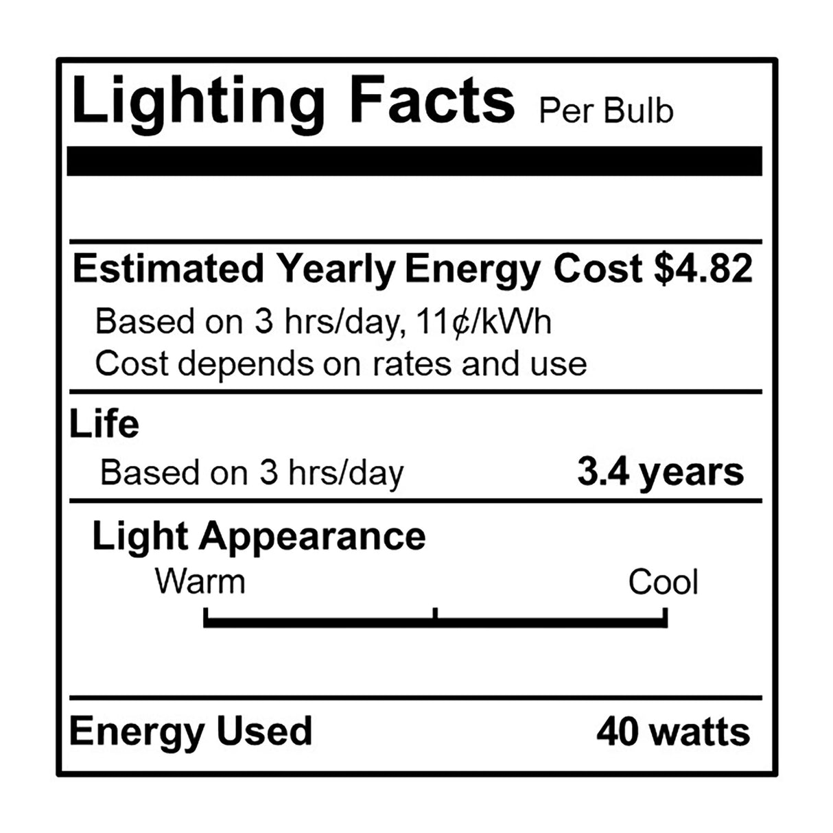 Bulbrite 861980 40W Incandescent C15 Light Bulb Amber Dimmable E26 130V 25PK