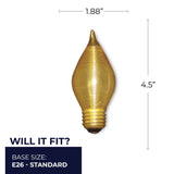 Bulbrite 861980 40W Incandescent C15 Light Bulb Amber Dimmable E26 130V 25PK