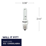 Bulbrite 861199 Bulbrite Pack of (2) 40 Watt Dimmable Clear T3 Candelabra (E12) Krypton/Xenon Bulb