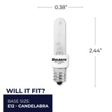 Bulbrite 860994 Bulbrite 40 Watt E12 Candelabra Screw Base KRYPTON/XENON T3 Light Bulb, 2-Pack, Frost, 2700K