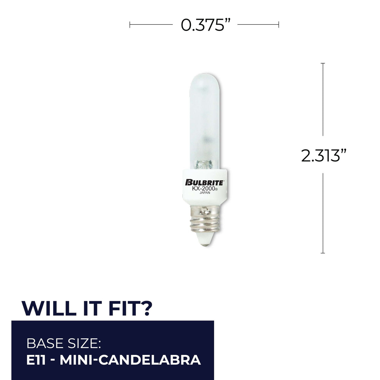 Bulbrite 861347 Bulbrite 861347 Mini-Candelabra Screw Base (E11) Light Bulb, 40 Watt, Frost, Pack of 2