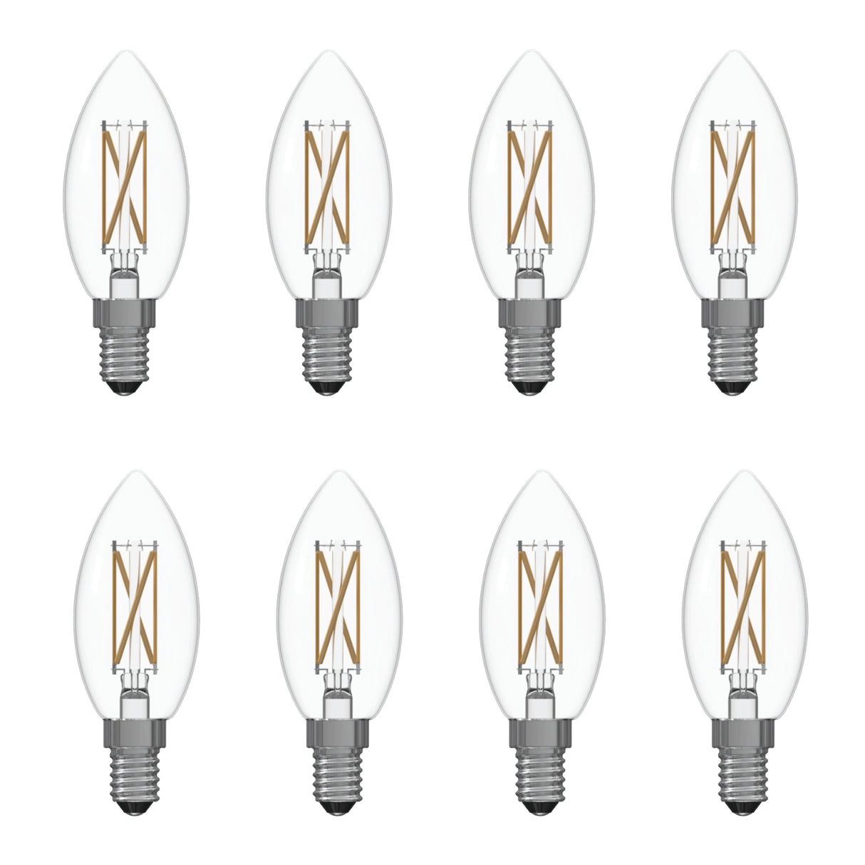 Bulbrite 861622 4W LED B11 Light Bulb 2700K Dimmable E12 350 Lumens 120V 8PK