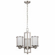 Nuvo 60-2851 Odeon 3 Light Up/Down Convertible Chandelier White Satin Glass Brushed Nickel Finish 120V
