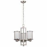 Nuvo 60-2851 Odeon 3 Light Up/Down Convertible Chandelier White Satin Glass Brushed Nickel Finish 120V