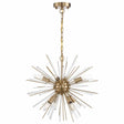 Nuvo 60-6994 Cirrus 8 Light Chandelier Glass Rods Vintage Brass Finish 120V