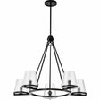 Nuvo 60-8258 Valentine 5 Light Chandelier Hammer Glass Black Finish 120V