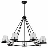 Nuvo 60-8259 Valentine 7 Light Chandelier Hammer Glass Black Finish 120V