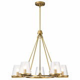 Nuvo 60-8268 Valentine 5 Light Chandelier Hammer Glass Vintage Brass Finish 120V