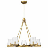 Nuvo 60-8268 Valentine 5 Light Chandelier Hammer Glass Vintage Brass Finish 120V