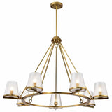 Nuvo 60-8269 Valentine 7 Light Chandelier Hammer Glass Vintage Brass Finish 120V