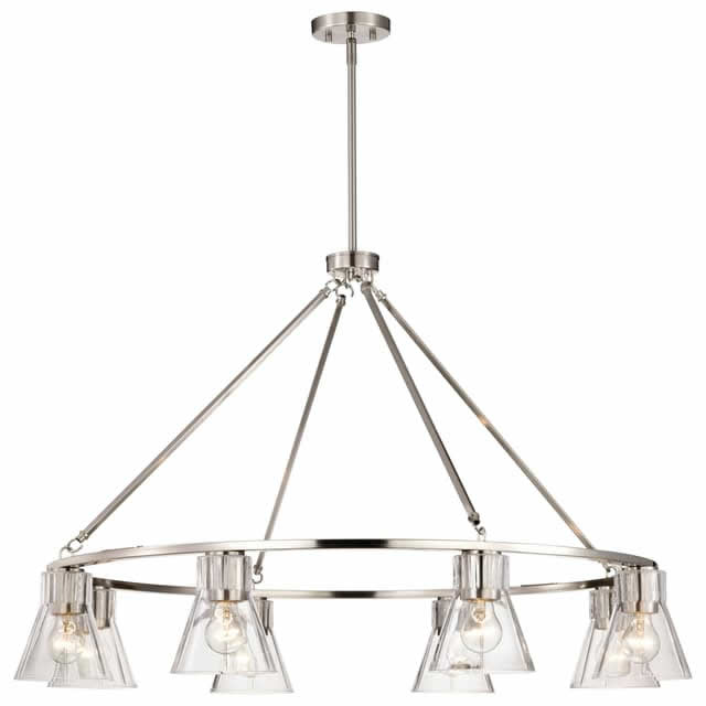 Nuvo 60-8336 Gianna 8 Light Chandelier Clear Glass Brushed Nickel Finish 120V