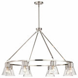 Nuvo 60-8336 Gianna 8 Light Chandelier Clear Glass Brushed Nickel Finish 120V