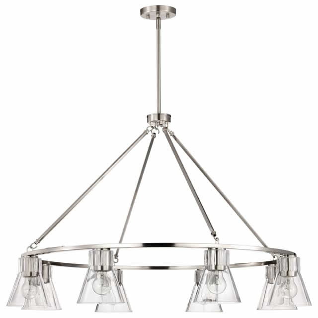 Nuvo 60-8336 Gianna 8 Light Chandelier Clear Glass Brushed Nickel Finish 120V