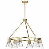 Nuvo 60-8345 Gianna 6 Light Chandelier Clear Glass Vintage Brass Finish 120V