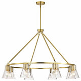 Nuvo 60-8346 Gianna 8 Light Chandelier Clear Glass Vintage Brass Finish 120V