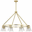 Nuvo 60-8346 Gianna 8 Light Chandelier Clear Glass Vintage Brass Finish 120V