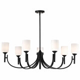 Nuvo 60-8651 Solara 7 Light Chandelier Frost Ribbed Glass Matte Black Finish 120V