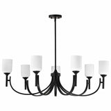 Nuvo 60-8651 Solara 7 Light Chandelier Frost Ribbed Glass Matte Black Finish 120V