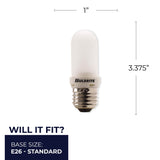 Bulbrite 861996 150W Halogen T8 Light Bulb 2900K Dimmable E26 2100 Lumens 120V 5PK