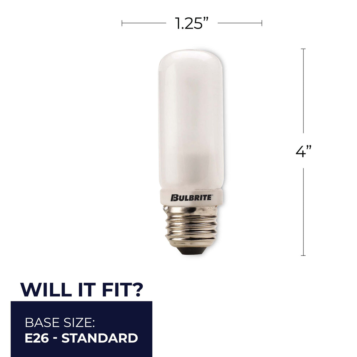 Bulbrite 860768 Bulbrite Pack of (4) Halogen Double Envelope T10 Medium Screw Base (E26) Light Bulbs, 250 Watt, Frost