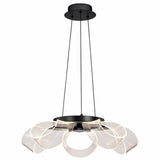 Nuvo 62-2036 Barnett 21-Inch 5 Light Chandelier Silk Screened Acrylic Glass Matte Black Finish 120V