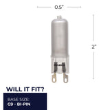 Bulbrite 860835 Bulbrite Mini Halogen T4 Bi-Pin Base (G9) Light Bulb, 40 Watt, Frost 120V, 5 Pack