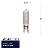 Bulbrite 860836 Bulbrite Pack of (5) 60 Watt 120V Dimmable Frost T4 Halogen Mini Light Bulbs with Bi-Pin (G9) Base, 2900K Soft White Light