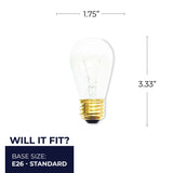 Bulbrite 861015 Bulbrite Pack of (25) 11 Watt Dimmable Clear S14 Medium (E26) Incandescent Bulb