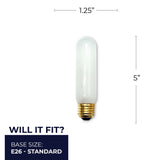 Bulbrite 861212 60W T10 TUBULAR FROST E26 130V-25PK
