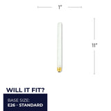 Bulbrite 861033 Bulbrite Pack of (5) Incandescent T8 Medium Screw Base (E26) Light Bulb, 75 Watt, Frost