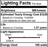 Bulbrite 862024 100W Incandescent G25 Light Bulb 2700K Dimmable E26 900 Lumens 120V 6PK
