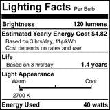 Bulbrite 861931 40W Incandescent G25 Light Bulb 2700K Dimmable E26 280 Lumens 120V 6PK