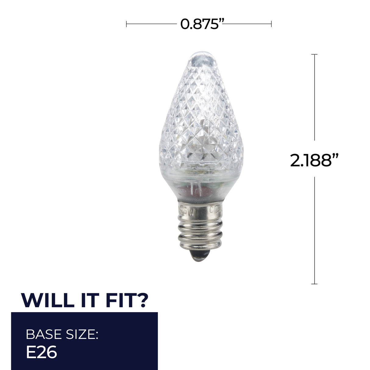 Bulbrite 862028 0.6W LED C7 CLEAR E12 120V-25PK