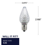 Bulbrite 862028 0.6W LED C7 CLEAR E12 120V-25PK