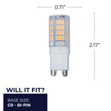 Bulbrite 861514 Bulbrite LED Mini T6 Dimmable Bi-Pin Base (G9) Light Bulb 35 Watt Equivalent 3000K, Clear 2-Pack