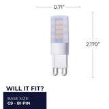 Bulbrite 861515 Bulbrite Pack of (2) 4.5 Watt Dimmable Frost Mini T4 Bi-Pin (G9) LED Bulb - 340 Lumens, 3000K, and 80 CRI