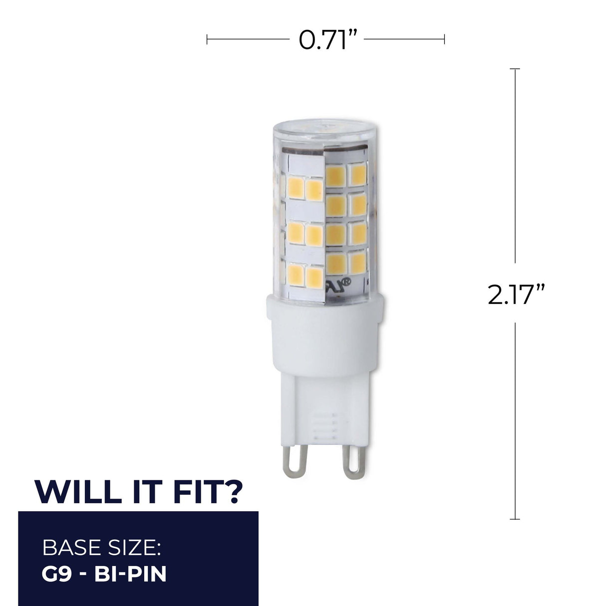 Bulbrite 861525 Bulbrite LED T6 Dimmable Bi-Pin Base (G9) Light Bulb, 35 Watt Equivalent, 2700K, Clear, 2 Pack